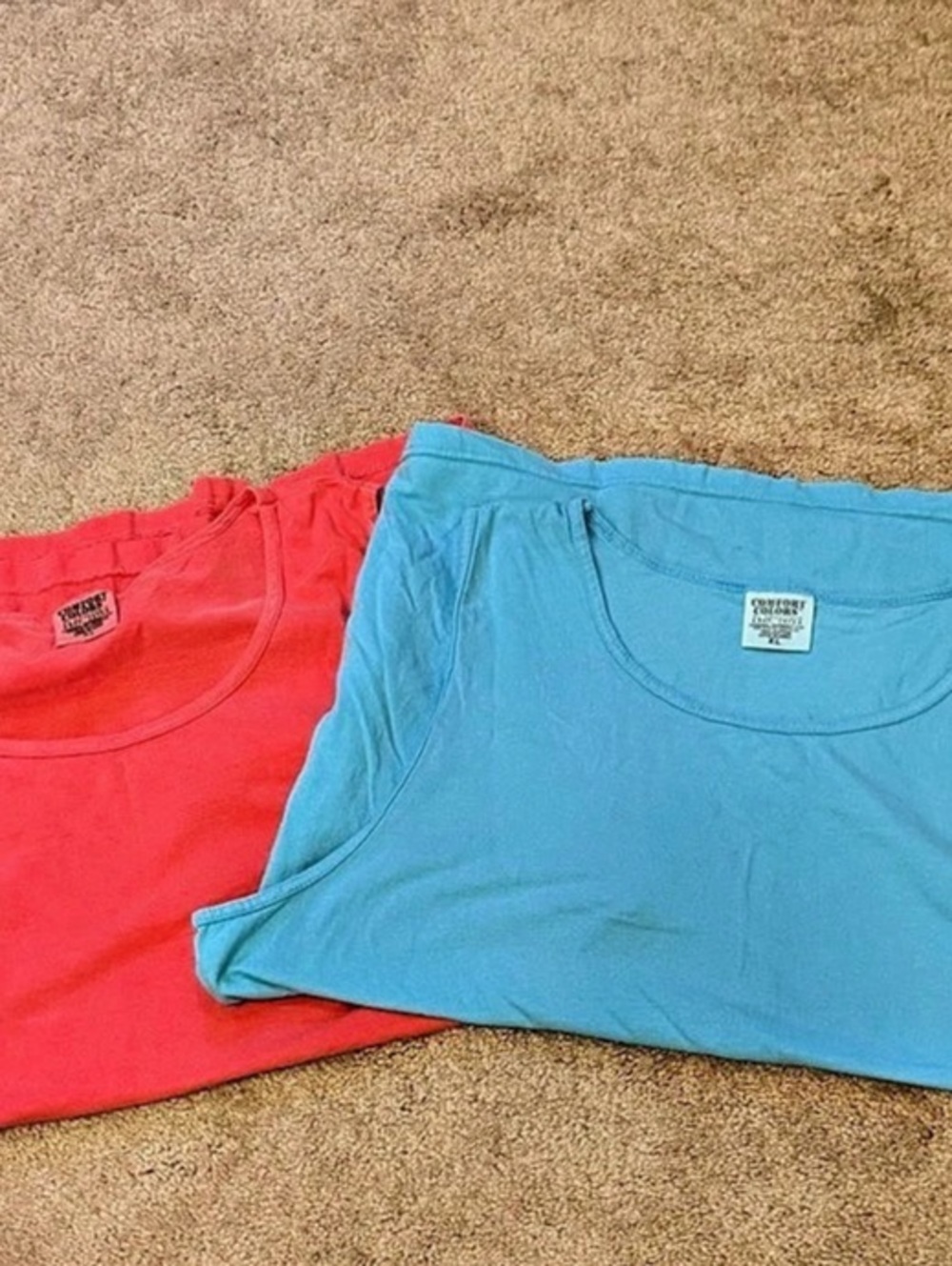 Comfort Colors Heavyweight Ring Spun Tank Top Tops Blue & Pink XL Lot of 2